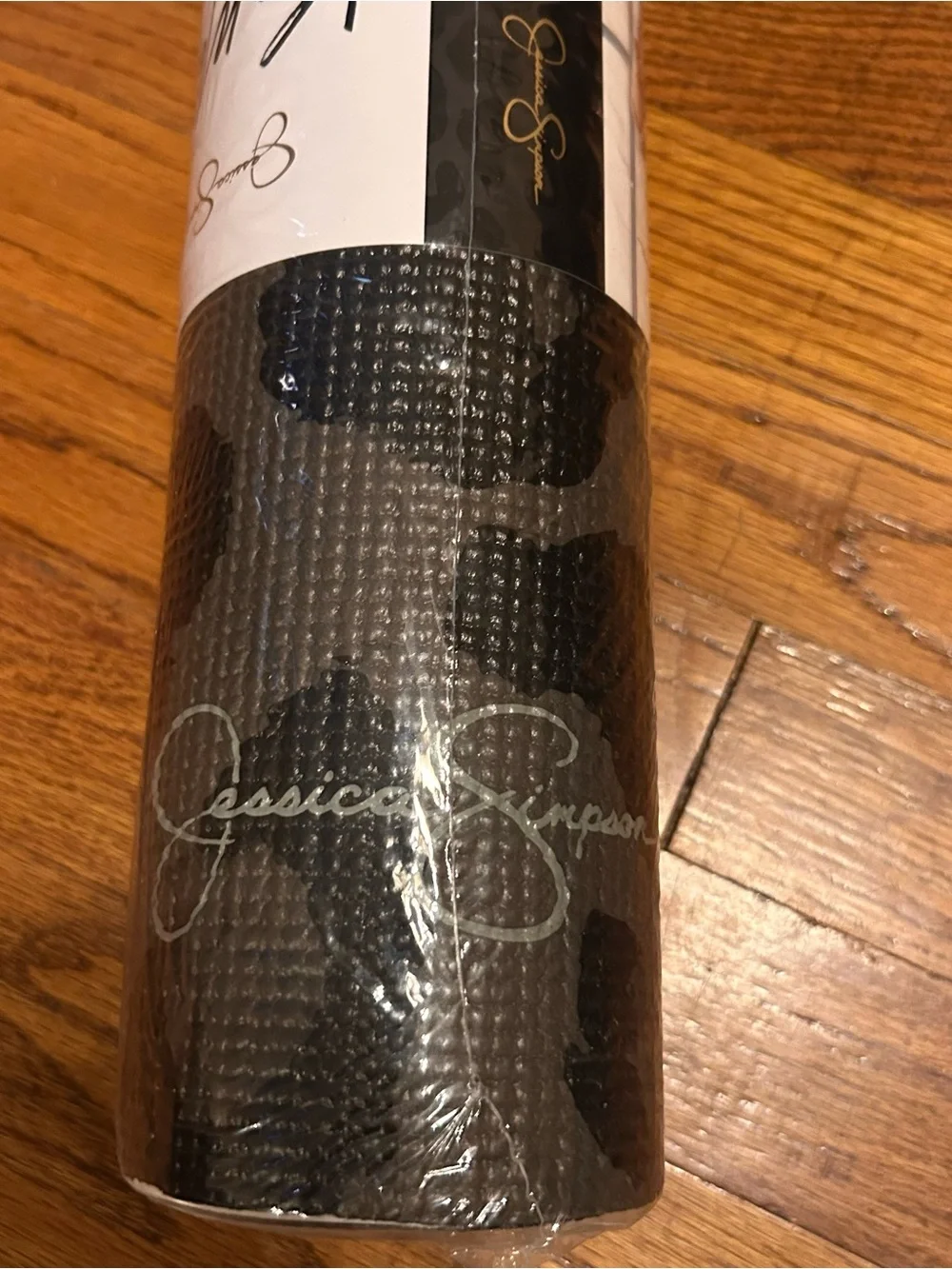 Jessica Simpson Black & Gray Leopard print Yoga Mat - Non-Slip Exercise Mat